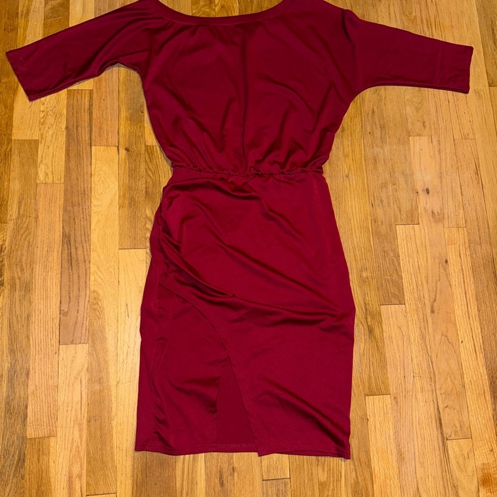 Grace Karin Red Ruched Off-Shoulder Sheath Dress
